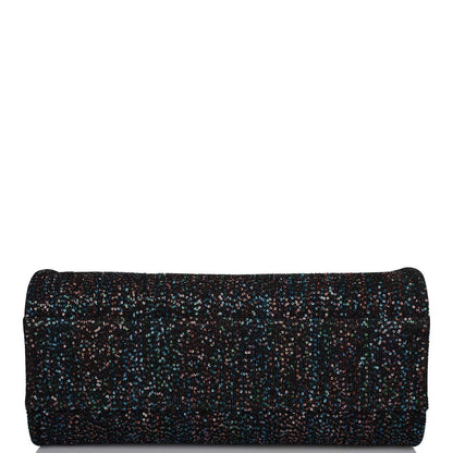 Chanel Large Deauville Shopping Tote Blue Sequin Boucle Silver Hardware