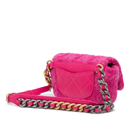 Chanel Tweed 19 Belt Bag Pink