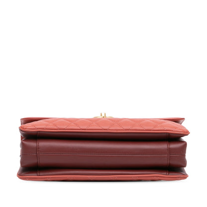 Chanel Large Quilted Lambskin Daily Companion Flap Pink