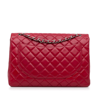 Chanel Maxi Classic Lambskin Single Flap Red