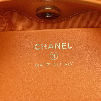 Chanel Nano Shiny Crumpled Calfskin 31 Shopping Bag Orange