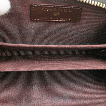 Chanel CC Quilted Caviar Zip Coin Purse Black