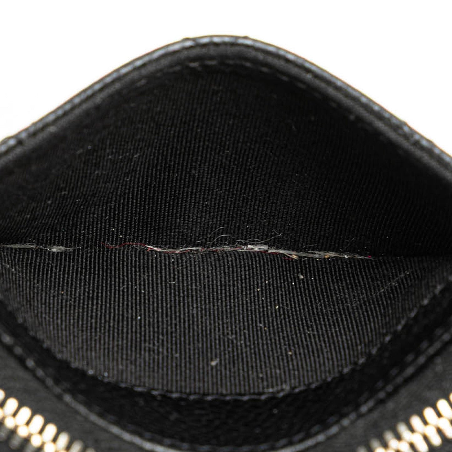 Chanel CC Quilted Caviar Zip Coin Purse Black