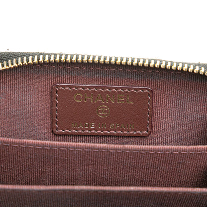 Chanel CC Quilted Caviar Zip Coin Purse Black