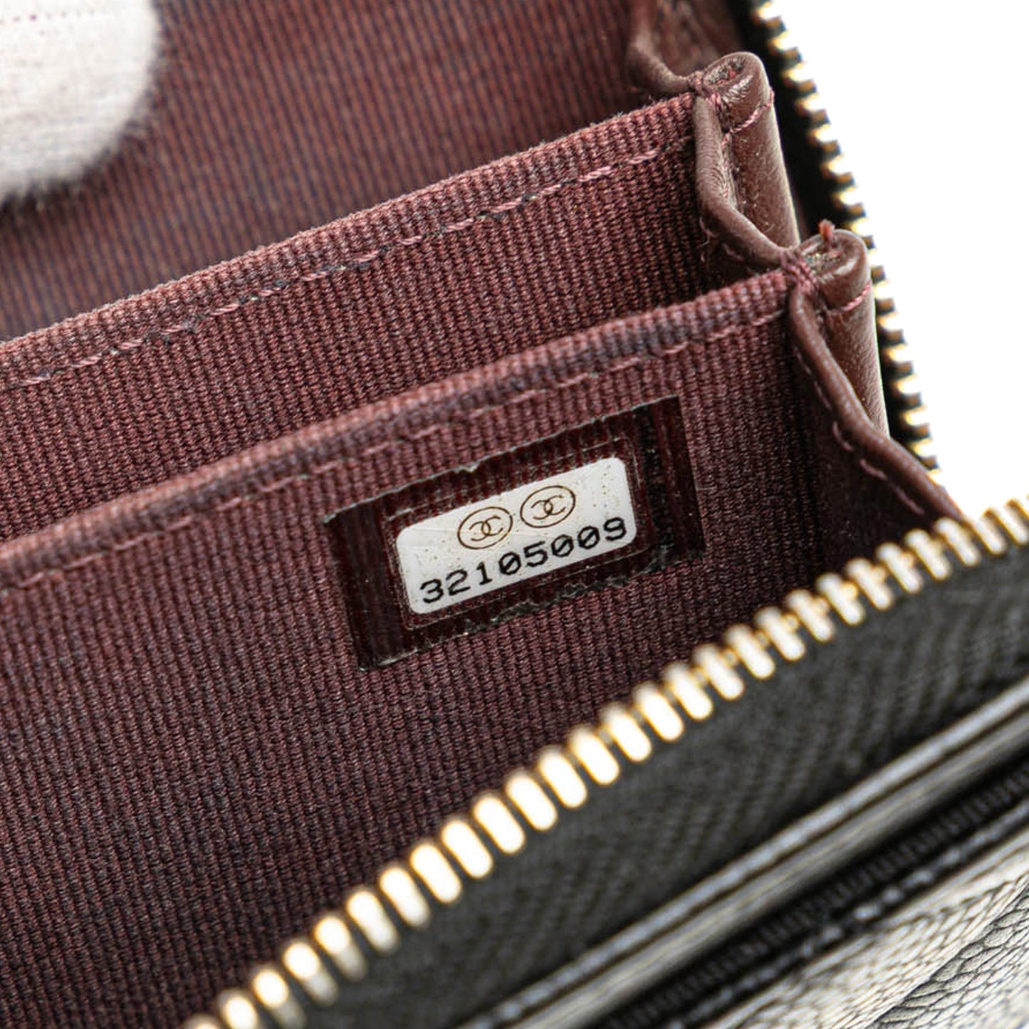 Chanel CC Quilted Caviar Zip Coin Purse Black