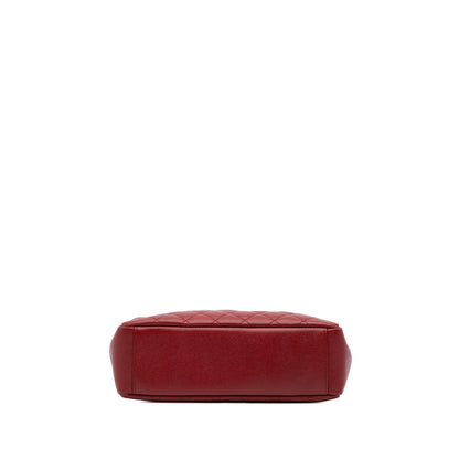 Chanel Caviar Vertical Grand Shopping Tote Red