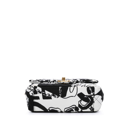 Chanel Mini Printed Canvas Deer Coco Flap White