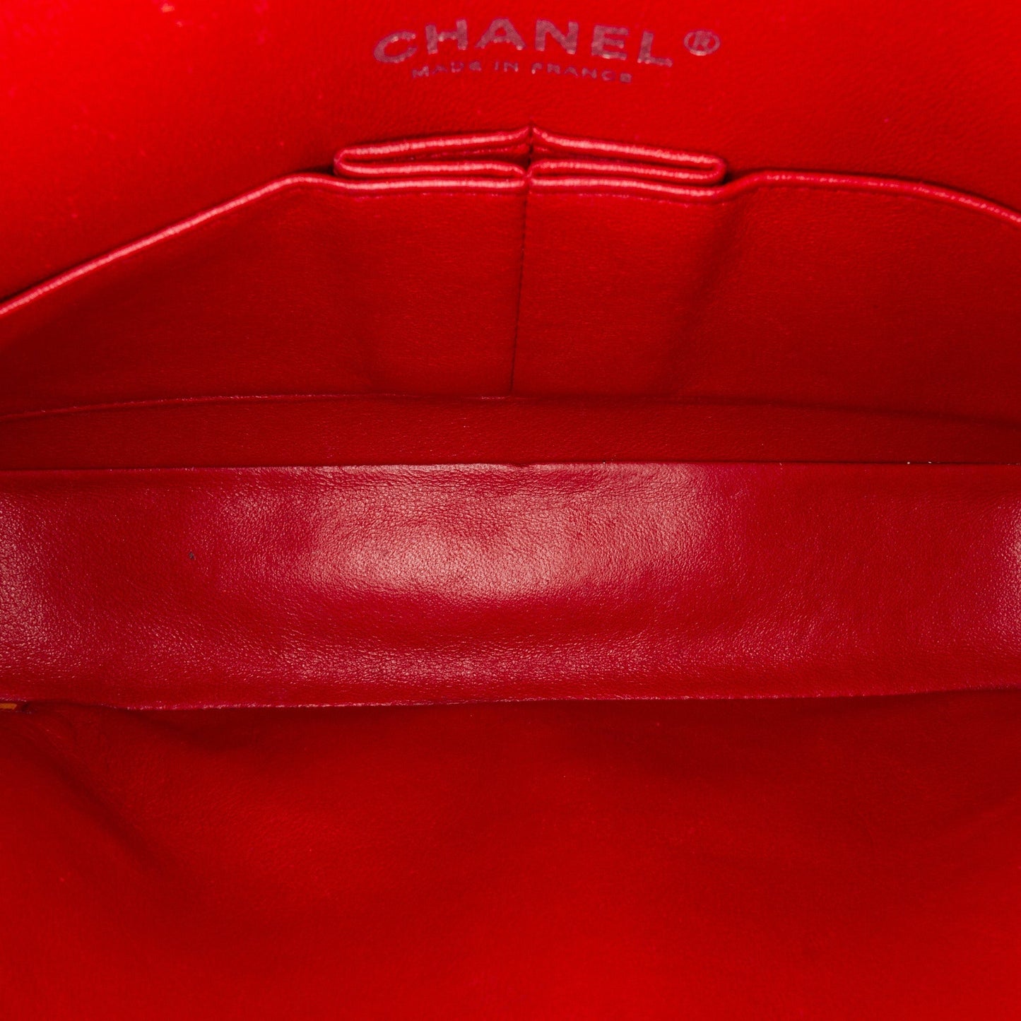 Chanel Medium Classic Chevron Caviar Double Flap Red
