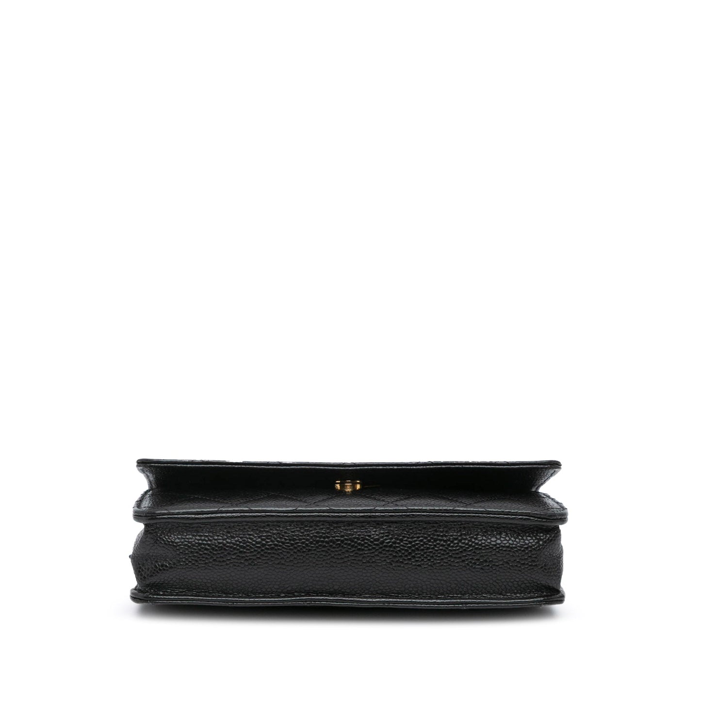 Chanel CC Quilted Caviar Wallet on Chain Black