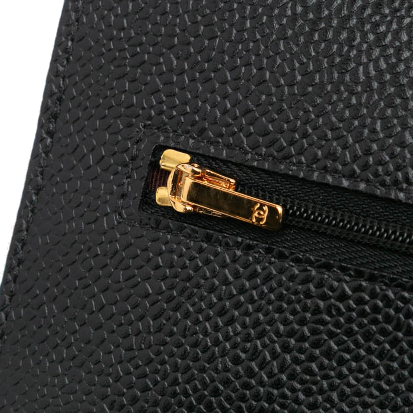 Chanel CC Quilted Caviar Wallet on Chain Black