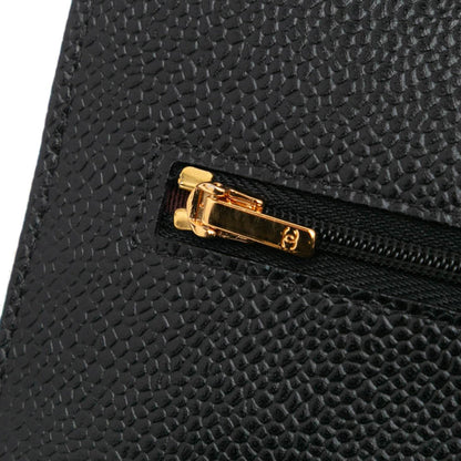 Chanel CC Quilted Caviar Wallet on Chain Black