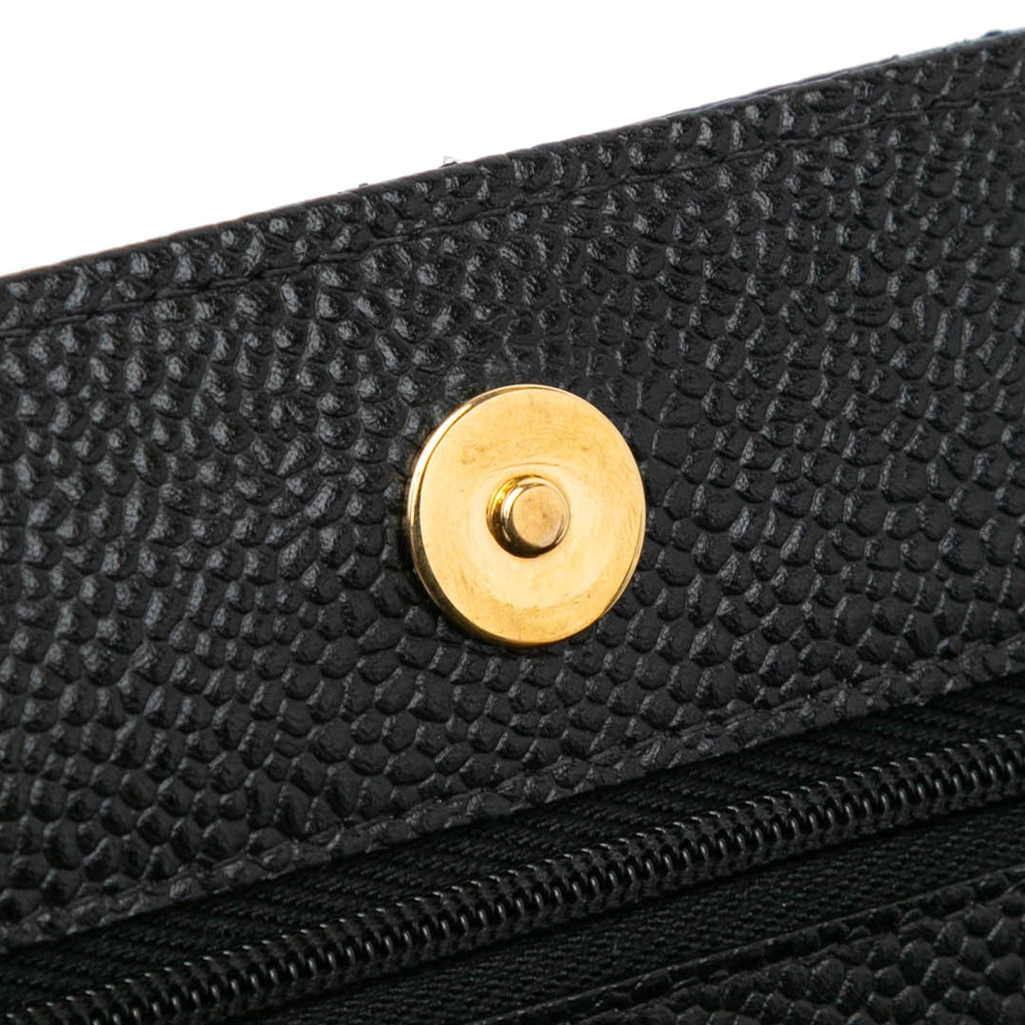 Chanel CC Quilted Caviar Wallet on Chain Black