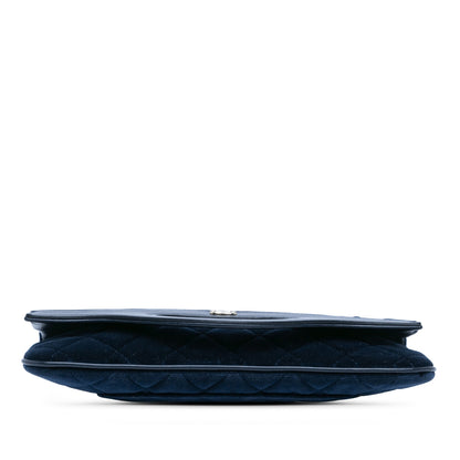 Chanel Quilted Velvet 31 Clutch Blue