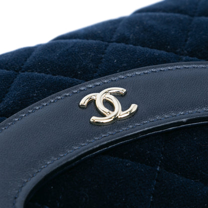 Chanel Quilted Velvet 31 Clutch Blue