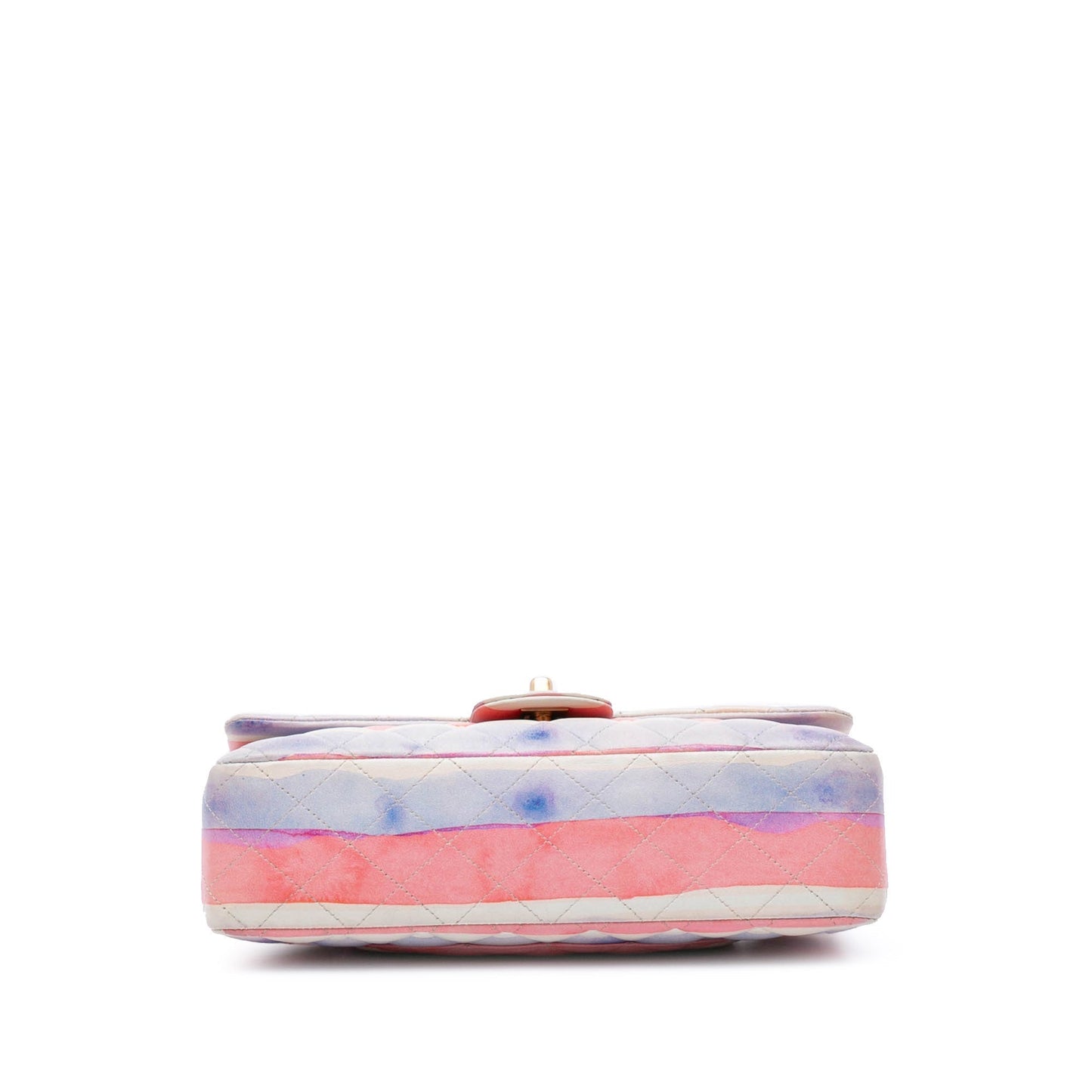 Chanel Medium Classic Printed Lambskin Watercolor Double Flap Pink