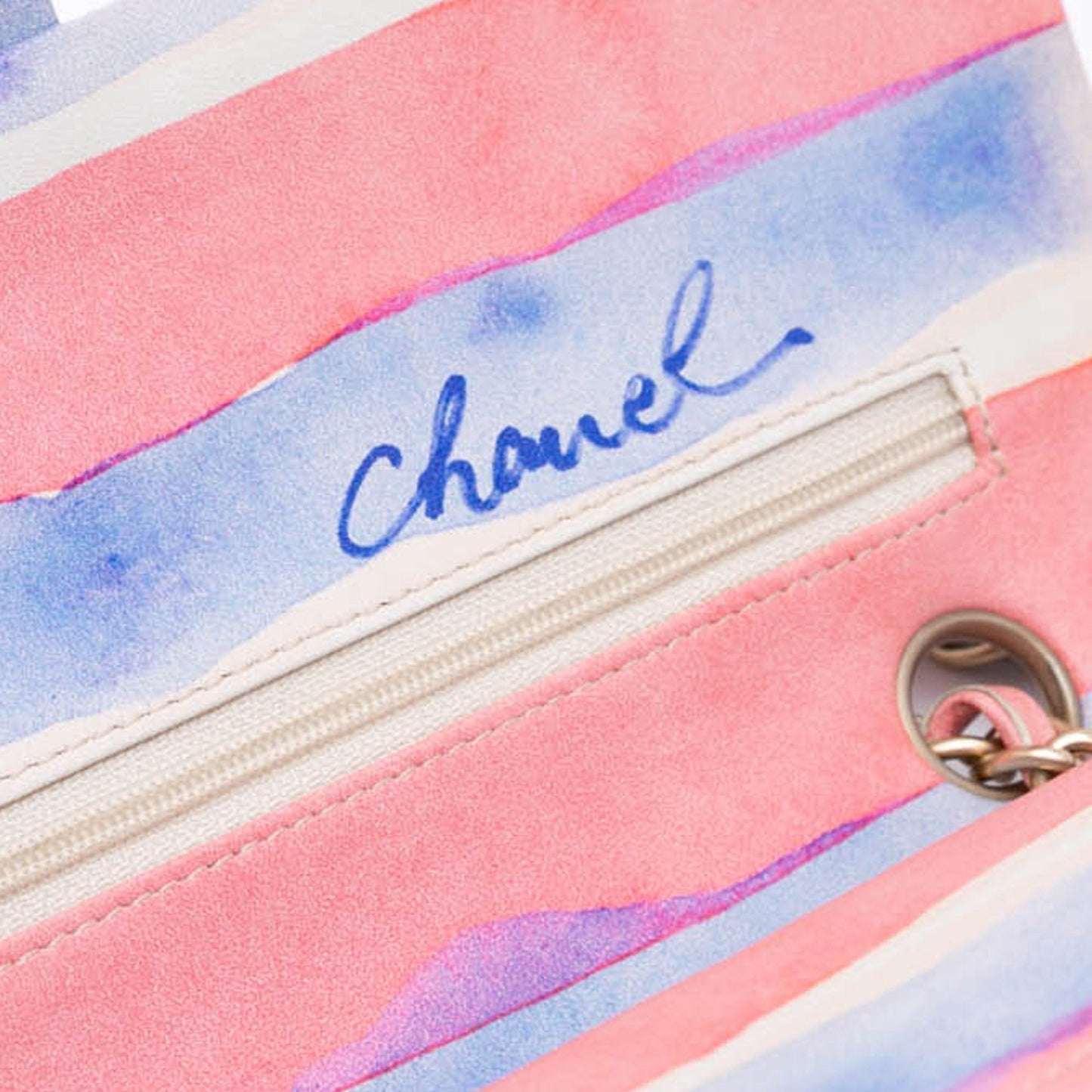 Chanel Medium Classic Printed Lambskin Watercolor Double Flap Multi