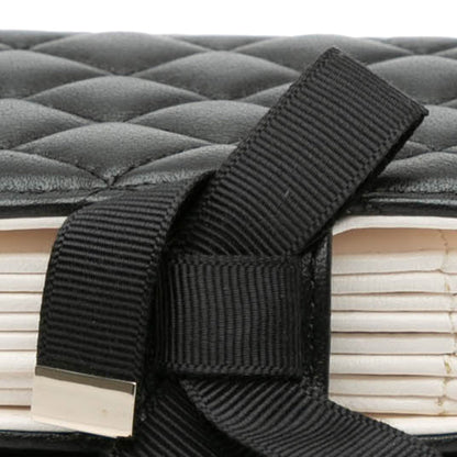 Chanel Quilted Lambskin Book Card Holder On Chain Black