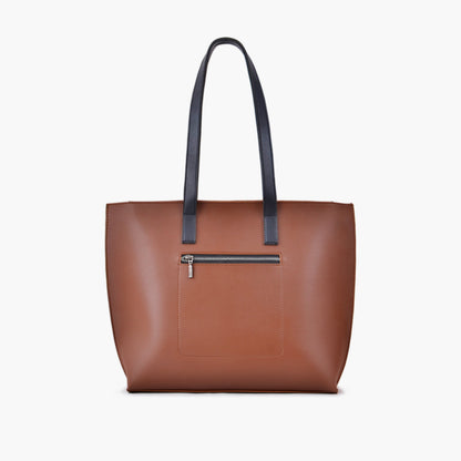 Black long handle tote bag