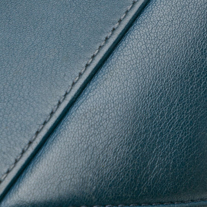Chanel CC Chevron Calfskin Statement Shopping Tote Blue