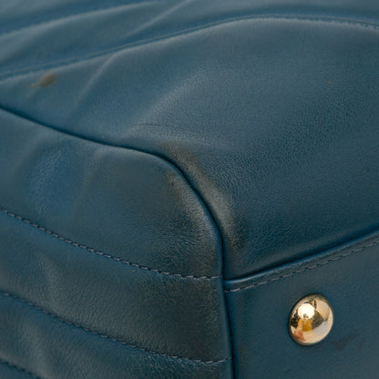 Chanel CC Chevron Calfskin Statement Shopping Tote Blue