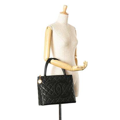 Chanel Caviar Medallion Tote Black