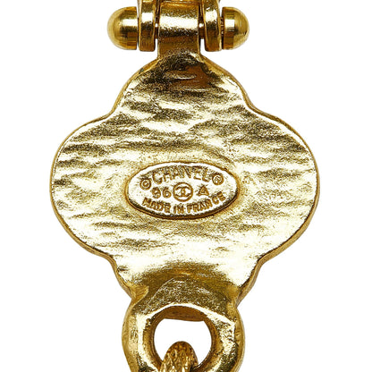 Chanel CC Clover Pendant Necklace Gold