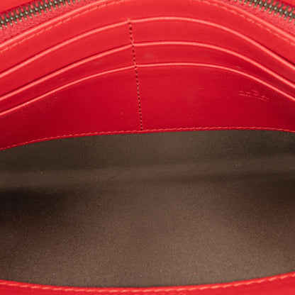 Gucci Leather Peony Pearly Wallet on Chain Red