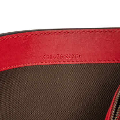 Gucci Leather Peony Pearly Wallet on Chain Red