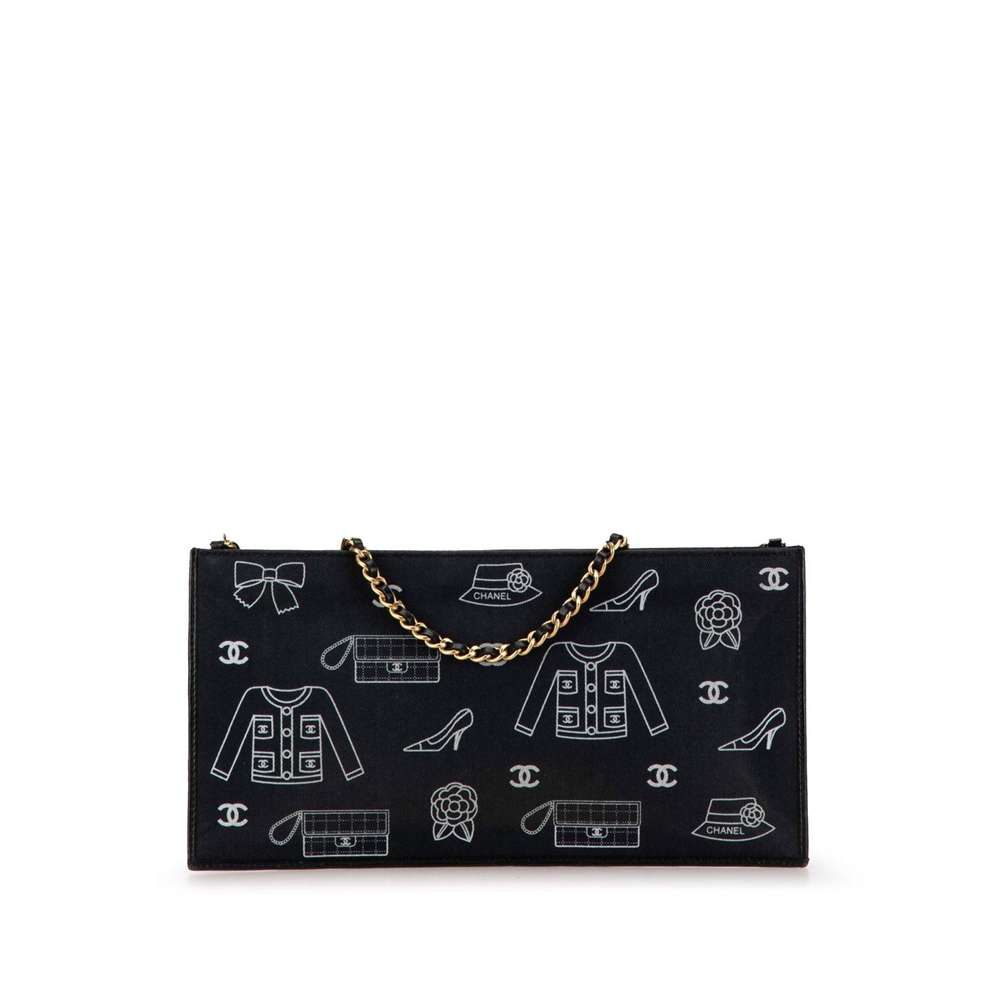 Chanel Canvas Symbols Chain Pochette Blue