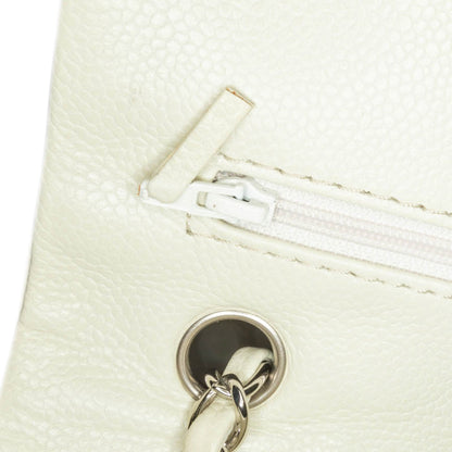 Chanel Medium Classic Caviar Double Flap White