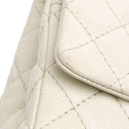 Chanel Medium Classic Caviar Double Flap White