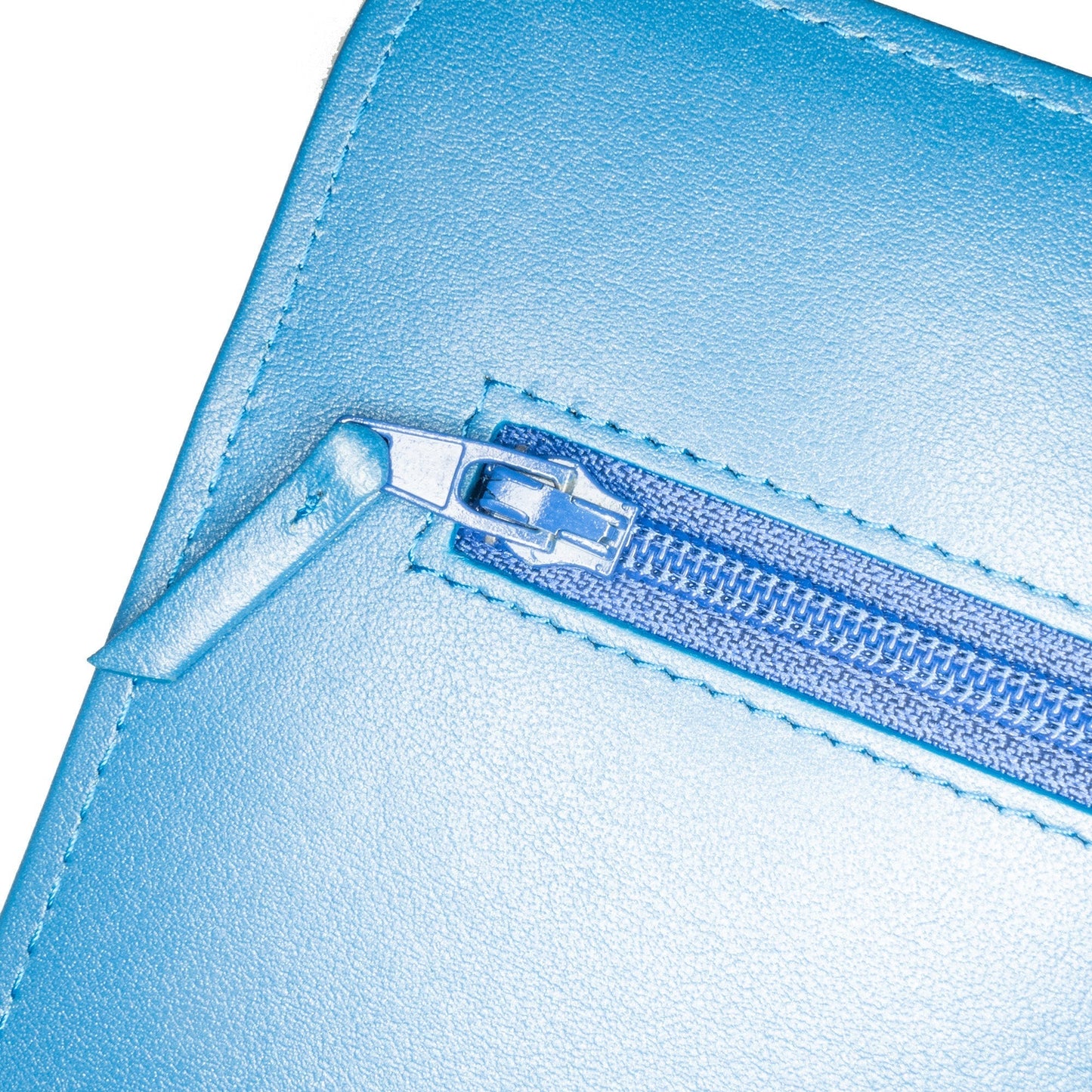 Chanel Chevron Aged Metallic Calfskin Gabrielle Wallet On Chain Blue