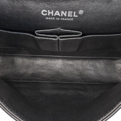 Chanel Medium Classic Patent Double Flap Black