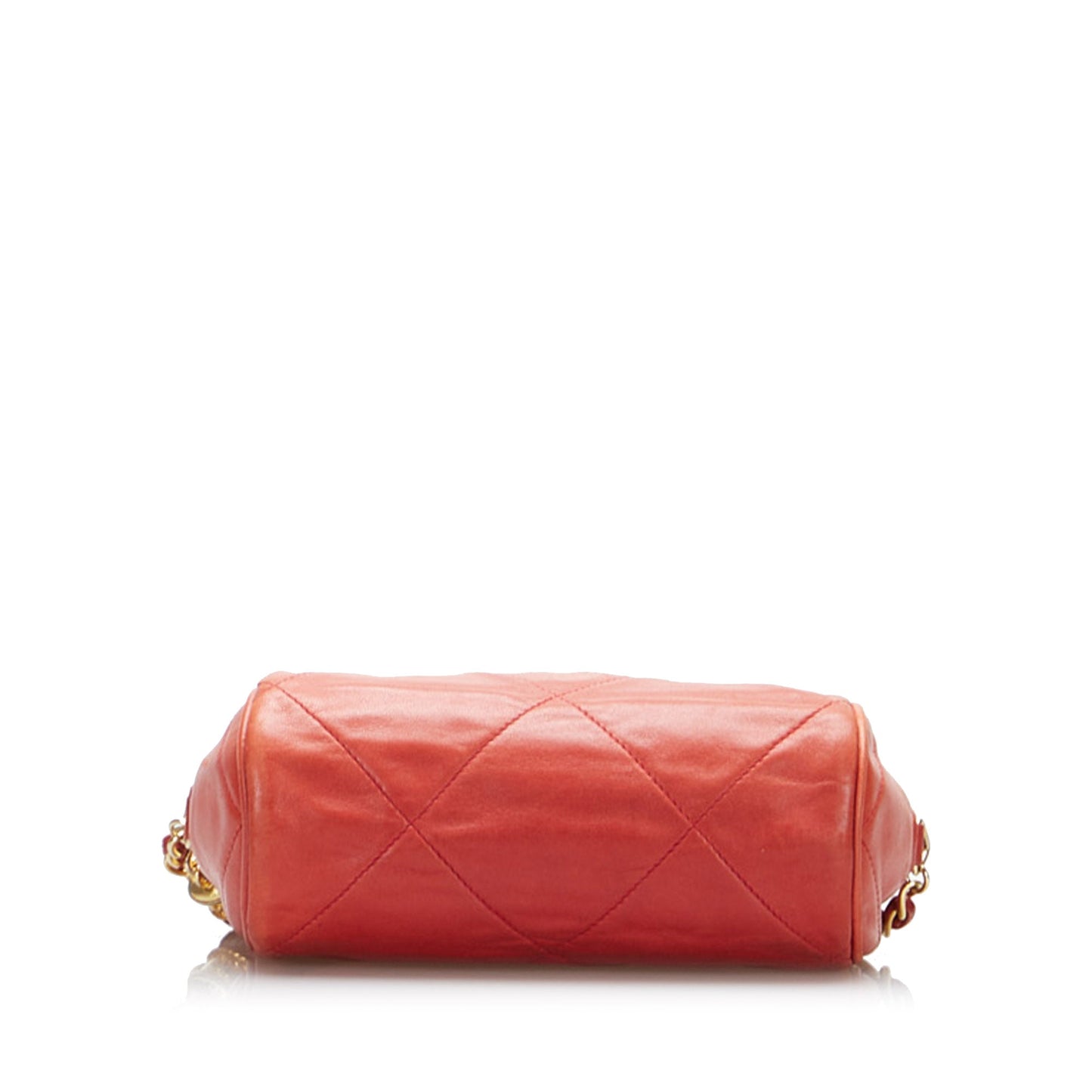 Chanel sac à bandoulière rond rouge matelassé à franges et pompons