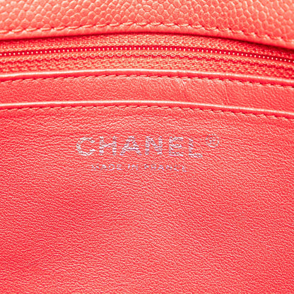 Chanel Jumbo Classic Caviar Single Flap Red