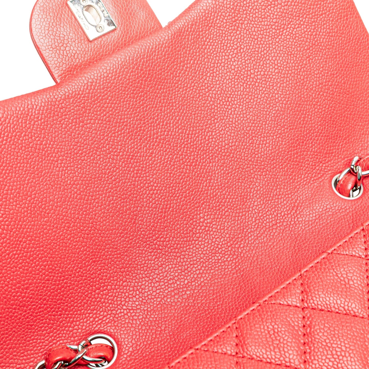 Chanel Jumbo Classic Caviar Single Flap Red