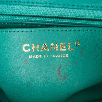 Chanel Mini Square Classic Lambskin Single Flap Green