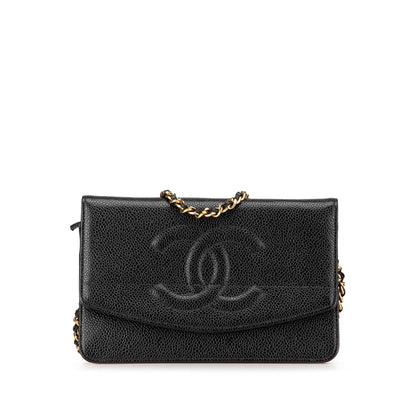 Chanel CC Caviar Wallet on Chain Black