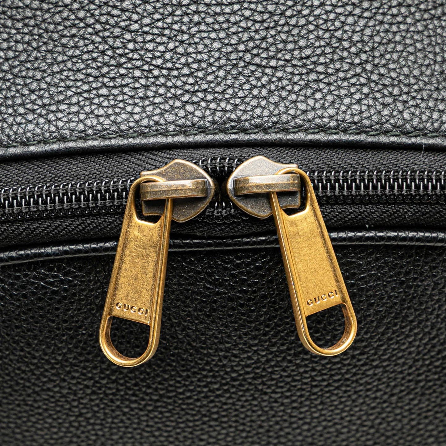 Gucci Leather Logo Backpack Black