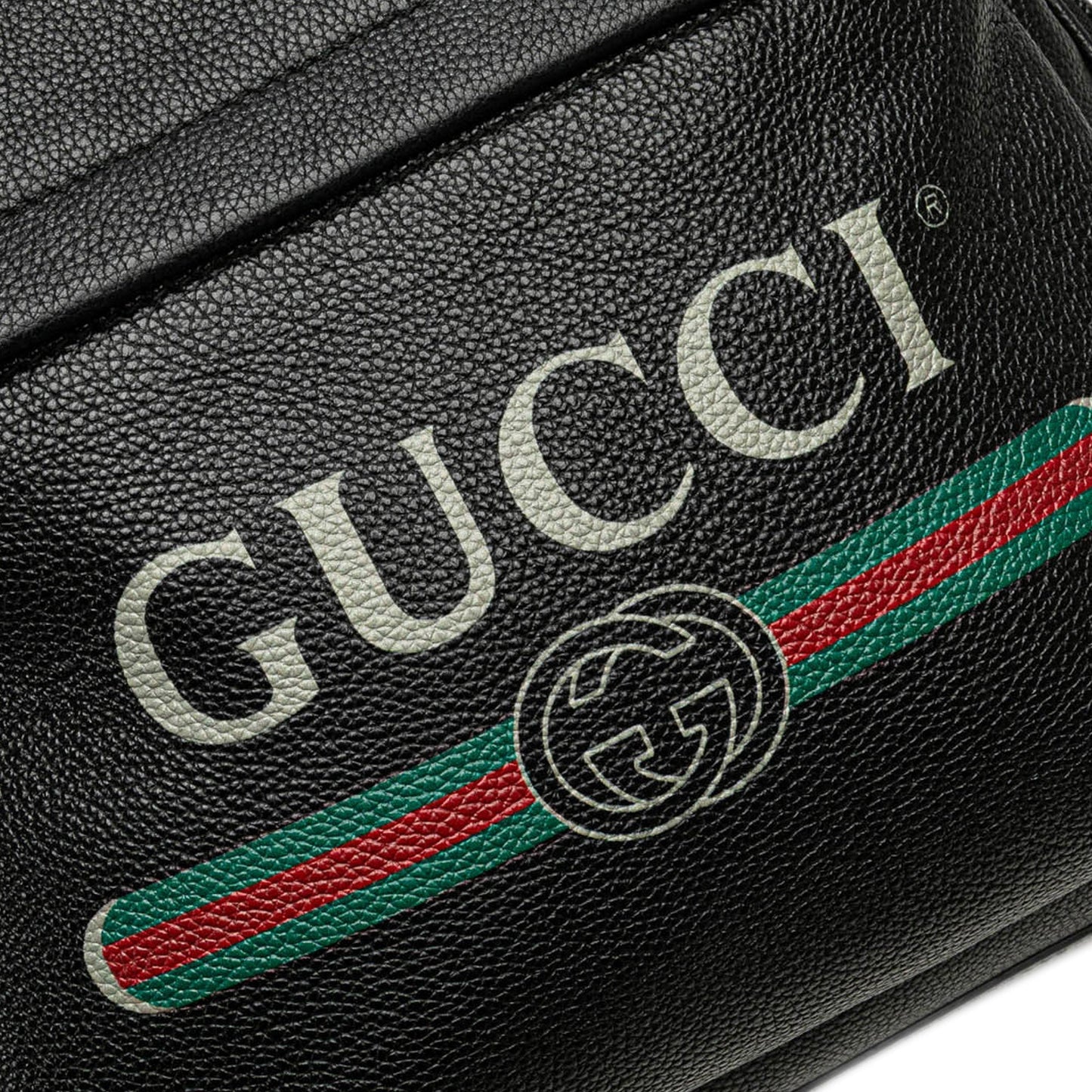 Gucci Leather Logo Backpack Black