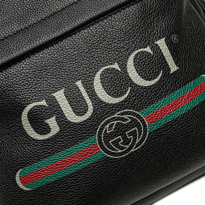 Gucci Leather Logo Backpack Black