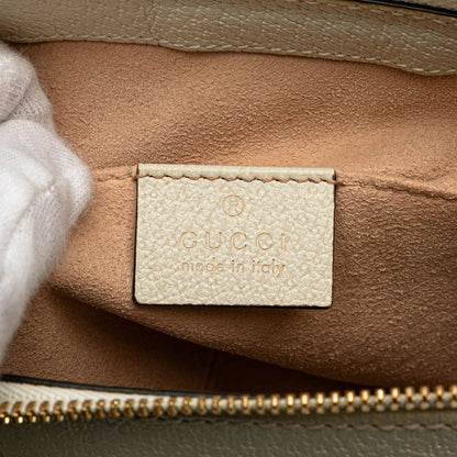 Gucci Small Leather Ophidia Satchel White