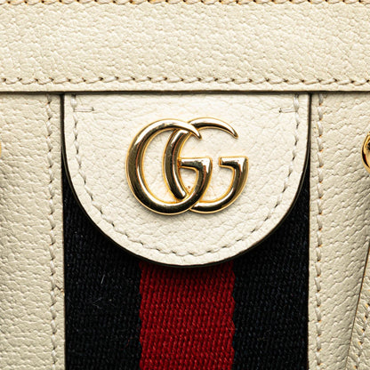 Gucci Small Leather Ophidia Satchel White