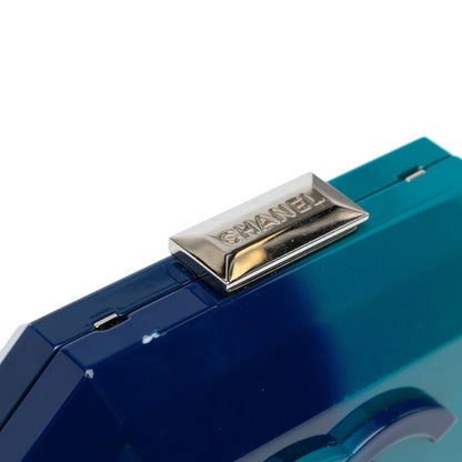 Chanel CC Ombre Acrylic Clutch on Chain Blue