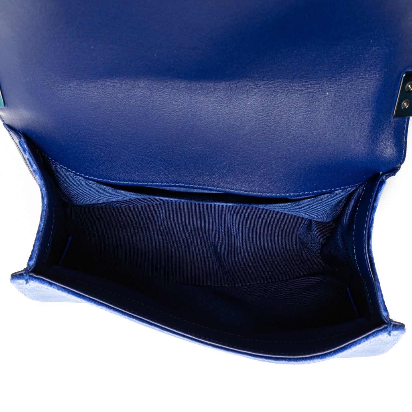 Chanel Medium Quilted Velvet Boy Flap Blue