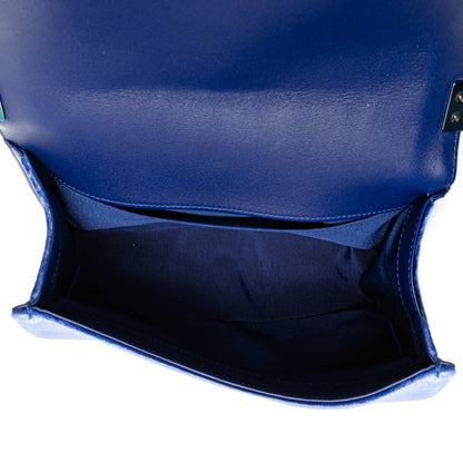 Chanel Medium Quilted Velvet Boy Flap Blue