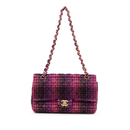 Chanel Medium Classic Tweed Double Flap Purple