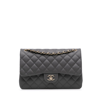 Chanel Jumbo Classic Caviar Double Flap Gray