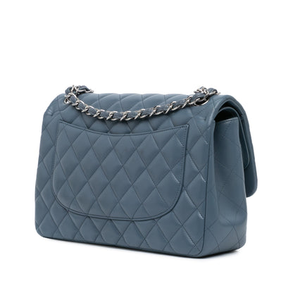 Chanel Jumbo Classic Lambskin Double Flap Blue