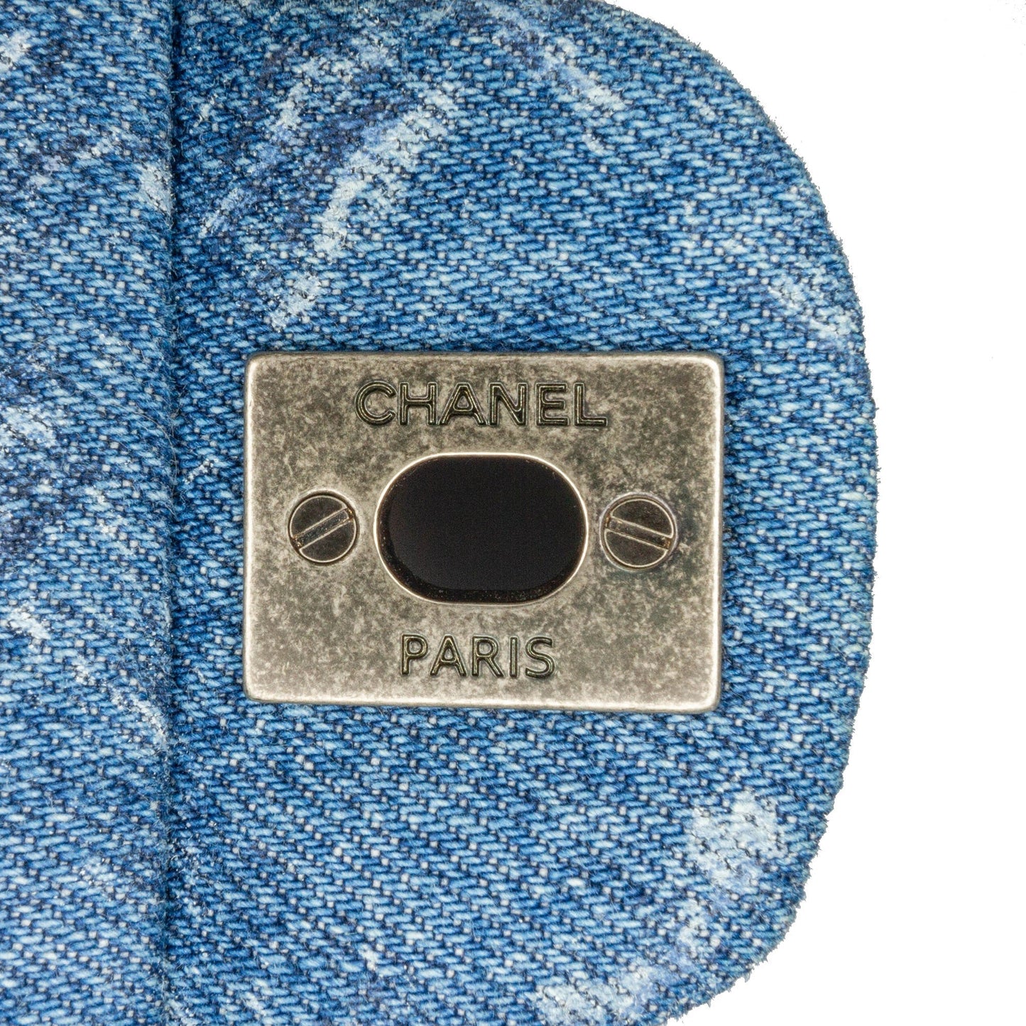 Chanel Medium Classic Printed Denim Double Flap Blue